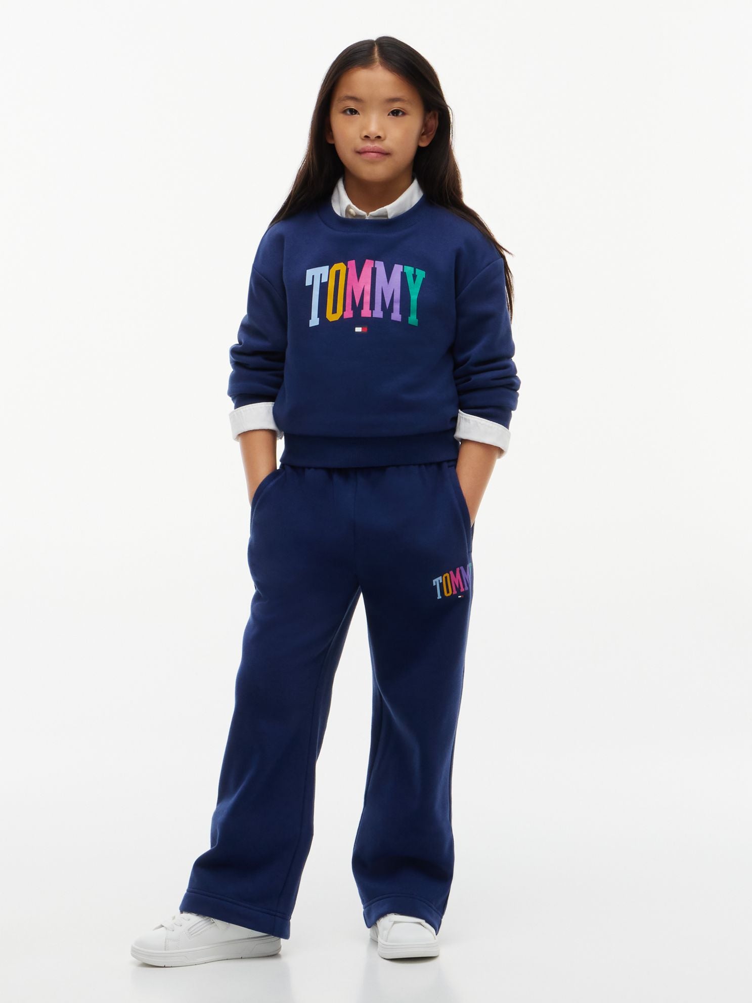 Tommy Hilfiger Kids' Collegiate Logo Wide Leg Sweatpant