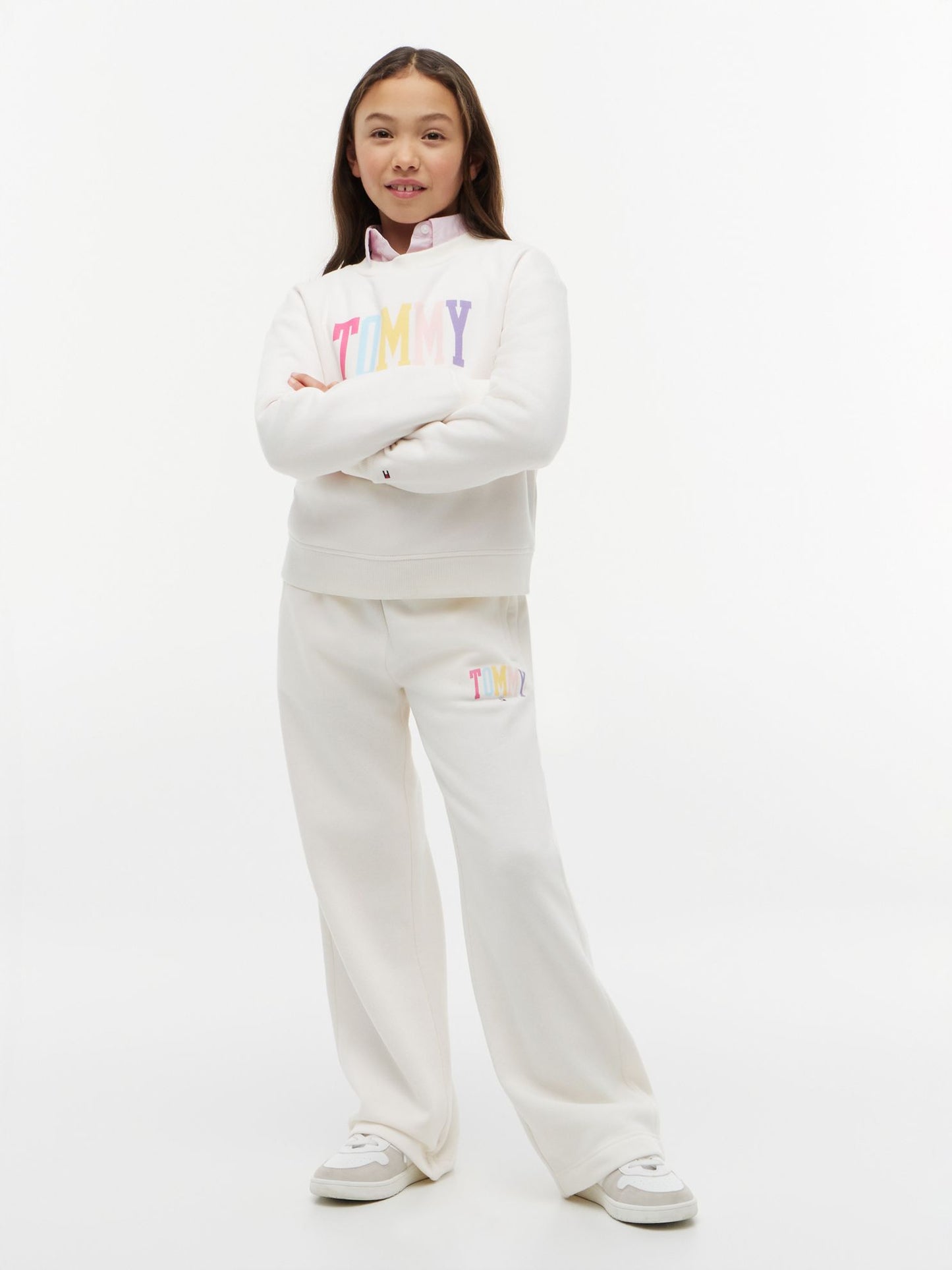 Tommy Hilfiger Kids' Collegiate Logo Wide Leg Sweatpant