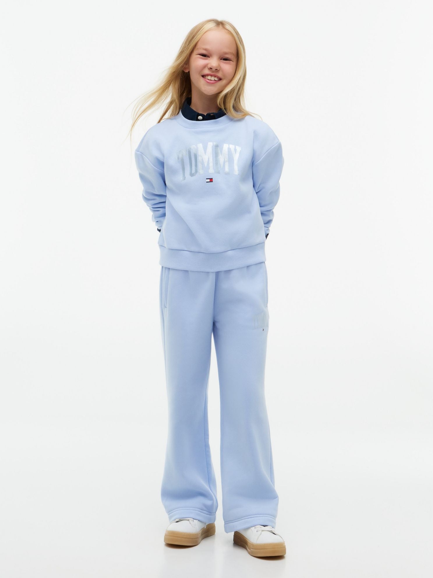 Tommy Hilfiger Kids' Collegiate Logo Wide Leg Sweatpant