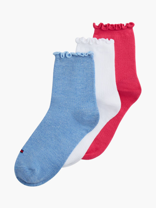 Tommy Hilfiger Kids' Lettuce-Trim Mini Trouser Sock 3-Pack