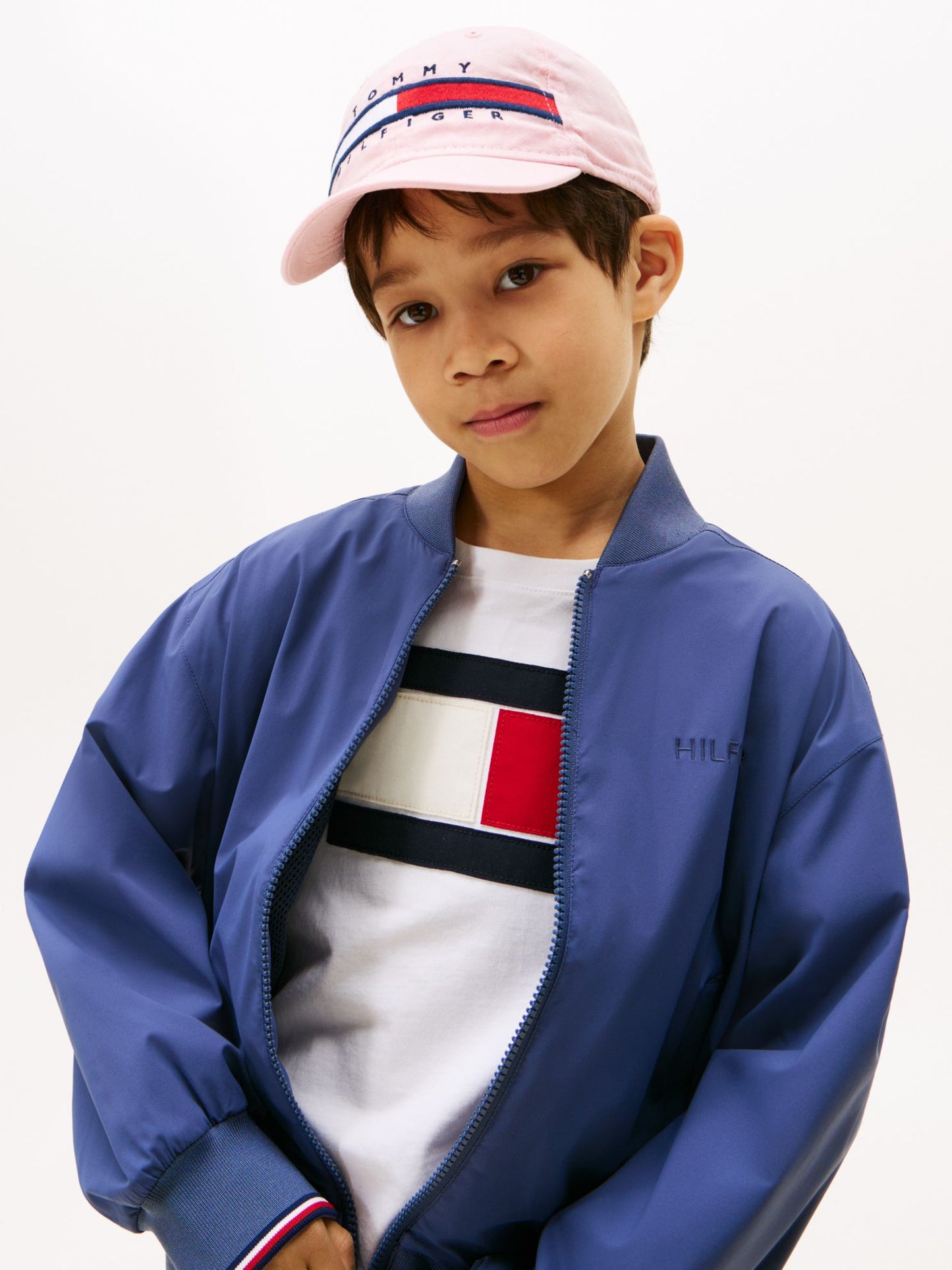 Tommy Hilfiger Kids' Flag Stripe Logo Baseball Cap