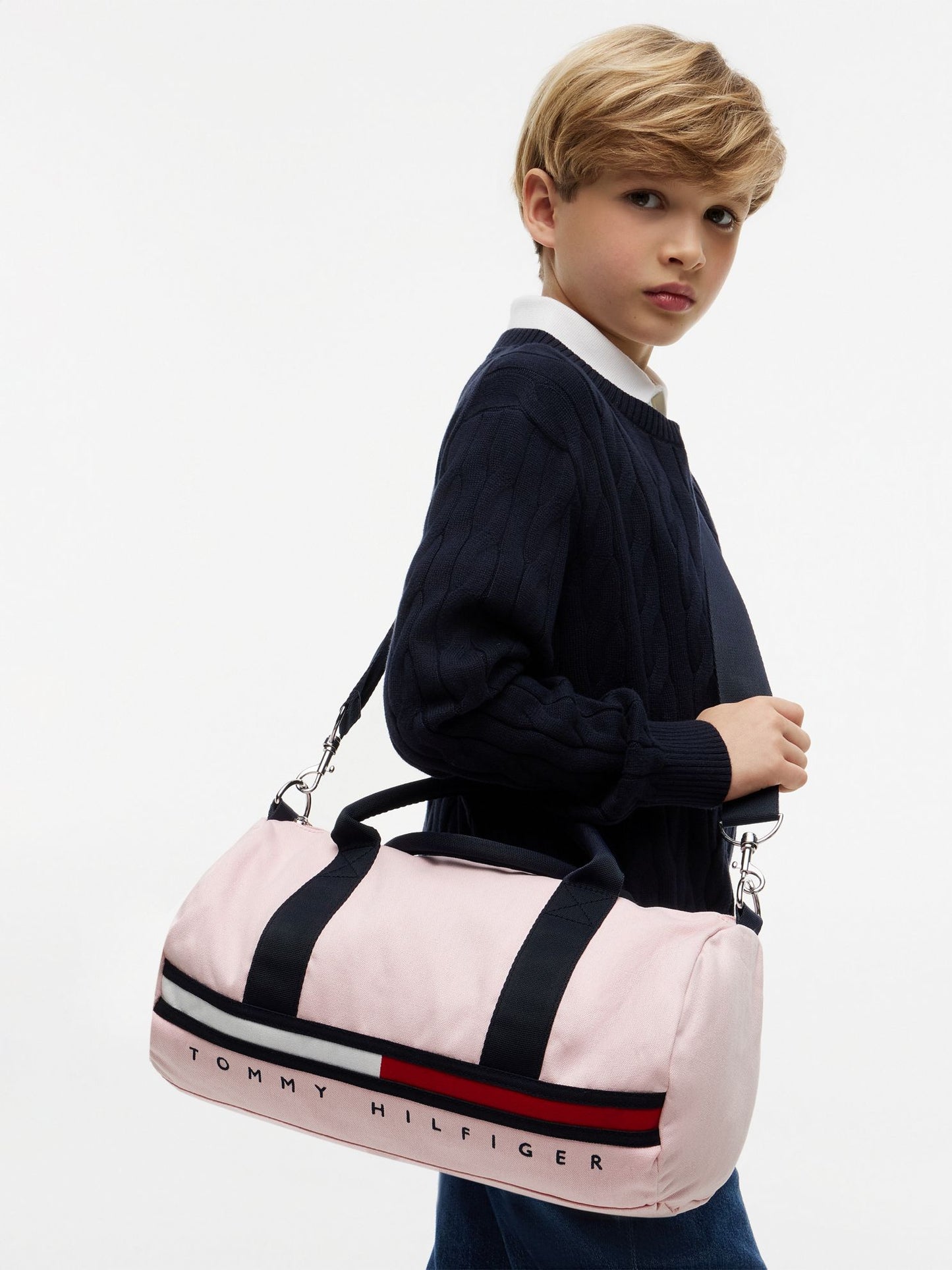 Tommy Hilfiger Kids' Flag Stripe Logo Duffel Bag