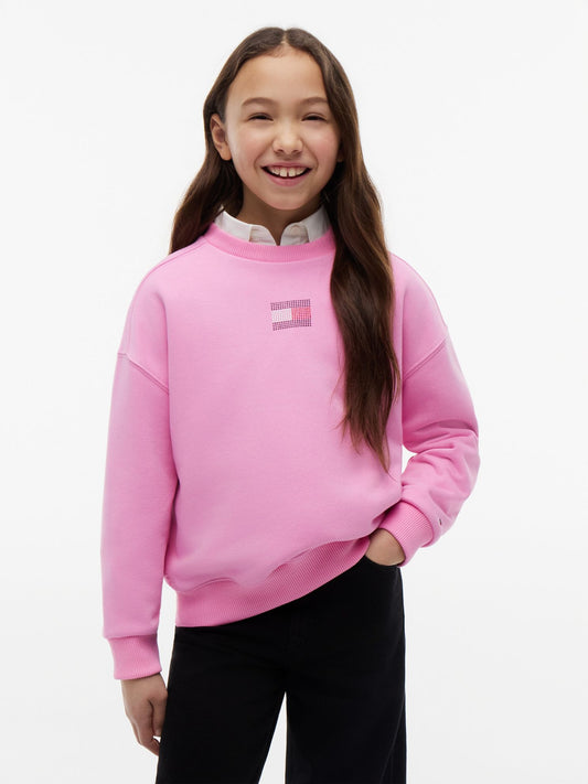 Tommy Hilfiger Kids' Rhinestone Flag Logo Sweatshirt