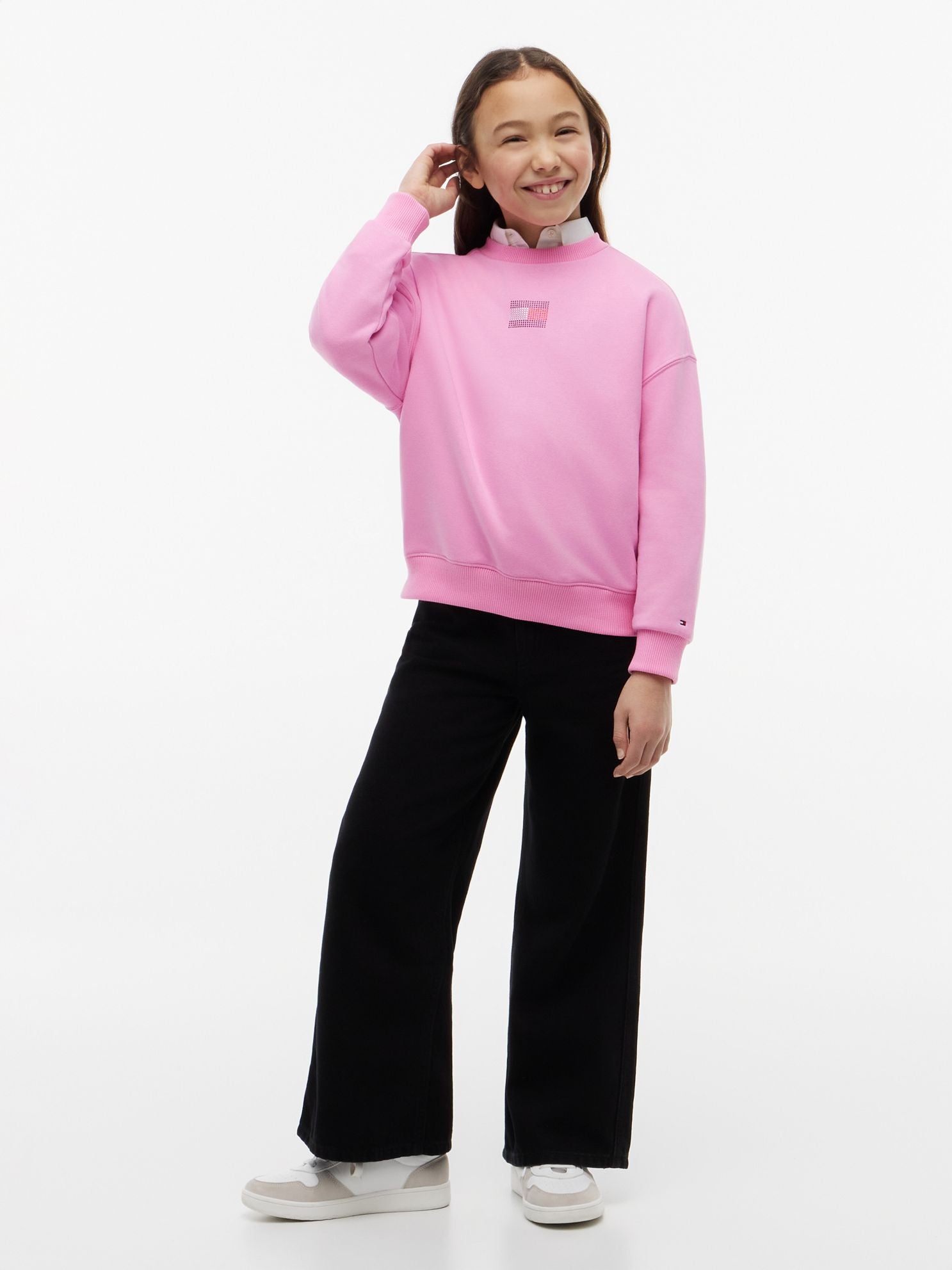 Tommy Hilfiger Kids' Rhinestone Flag Logo Sweatshirt