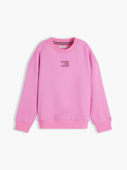 Tommy Hilfiger Kids' Rhinestone Flag Logo Sweatshirt