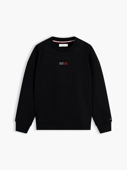 Tommy Hilfiger Kids' Rhinestone Flag Logo Sweatshirt