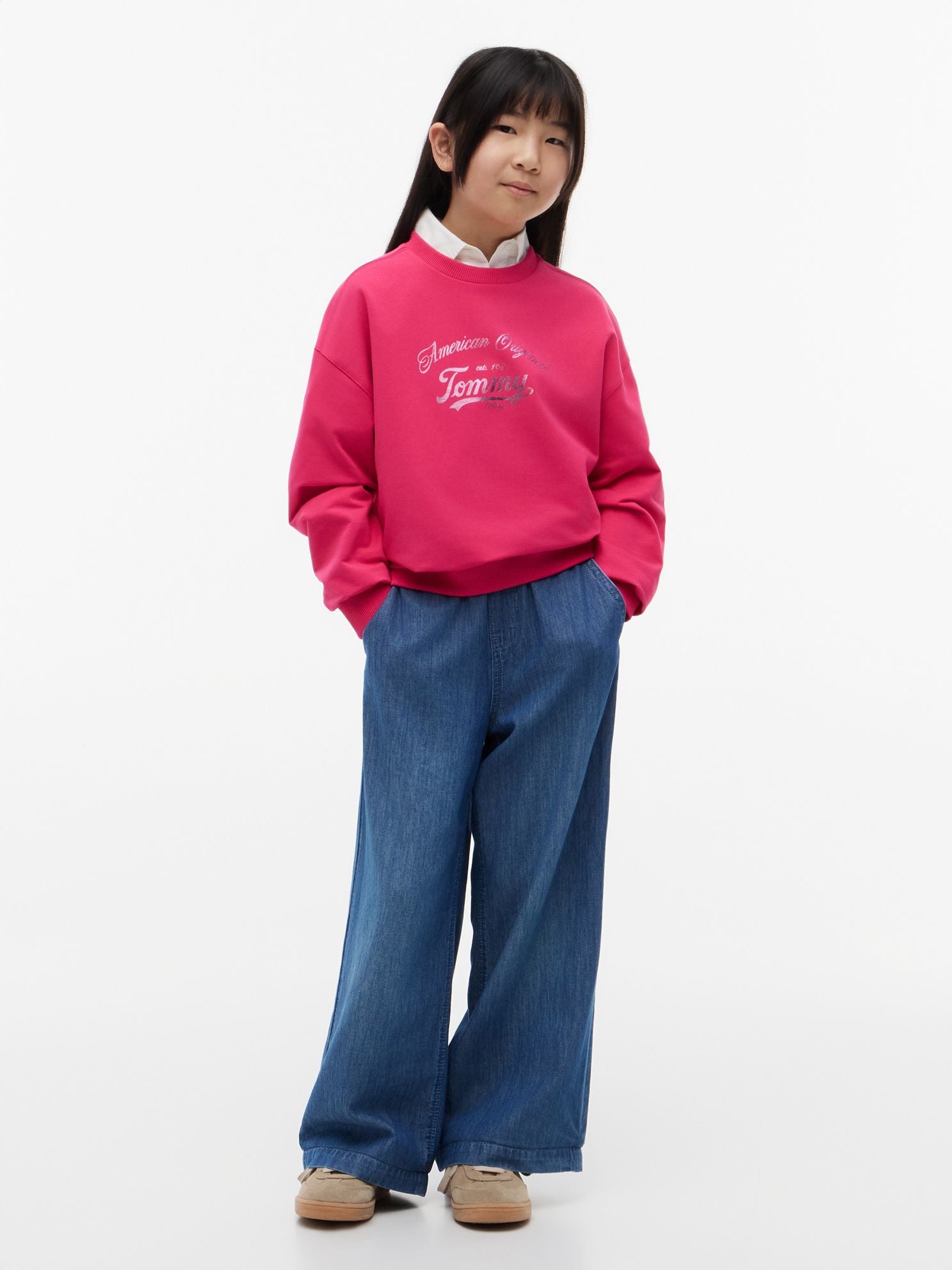 Tommy Hilfiger Kids' Foil Script Tommy Logo Sweatshirt