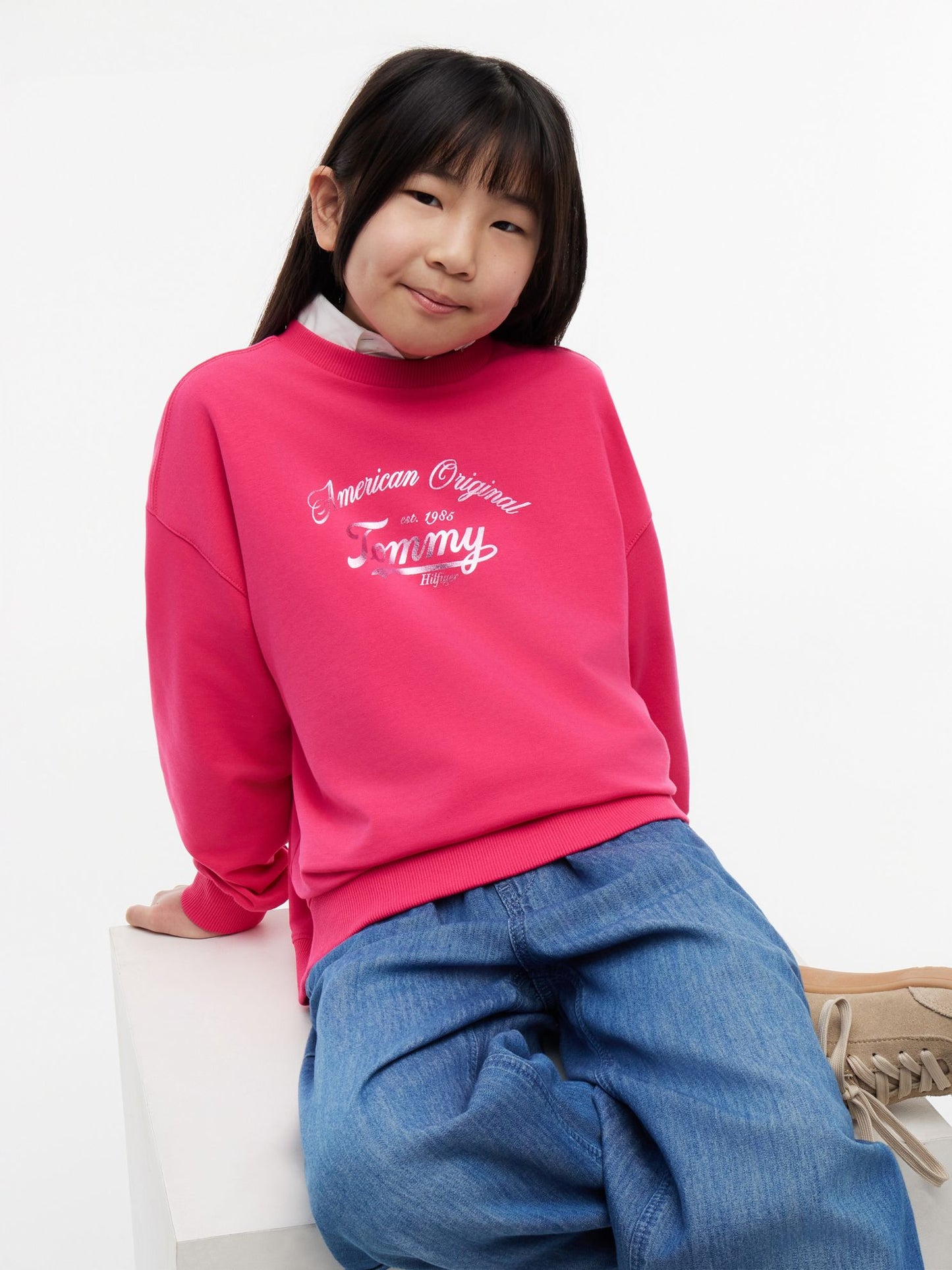 Tommy Hilfiger Kids' Foil Script Tommy Logo Sweatshirt