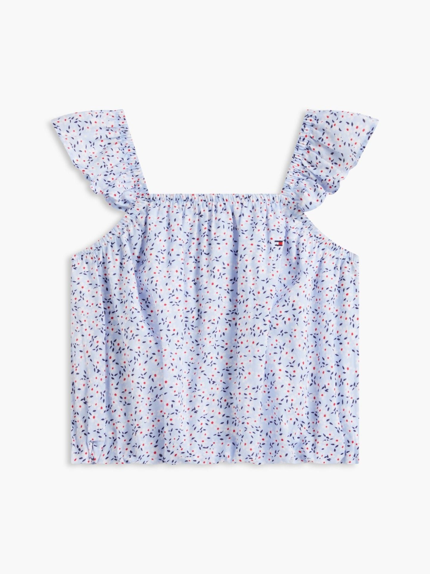 Tommy Hilfiger Kids' Floral Print Flutter-Trim Top