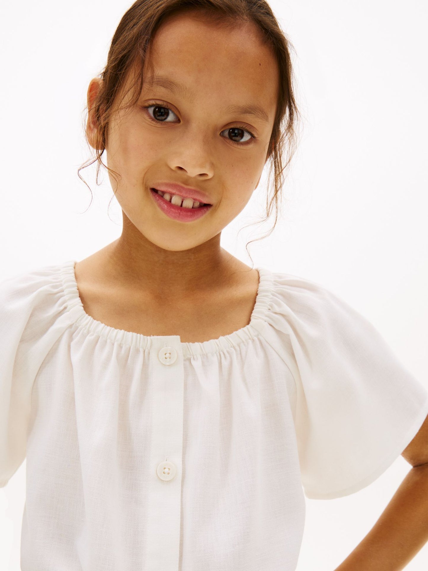Tommy Hilfiger Kids' Puff-Sleeve Top
