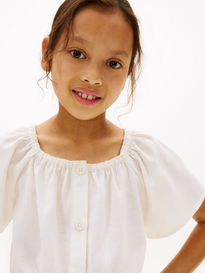Tommy Hilfiger Kids' Puff-Sleeve Top