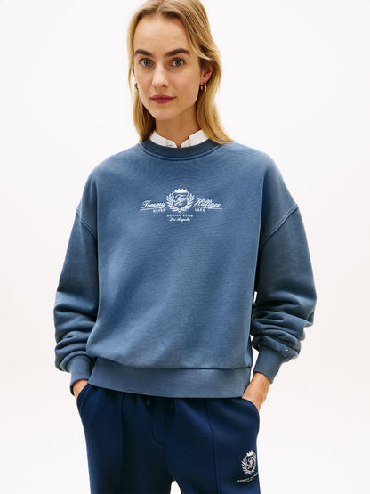Tommy Hilfiger Embroidered Club Crest Logo Sweatshirt