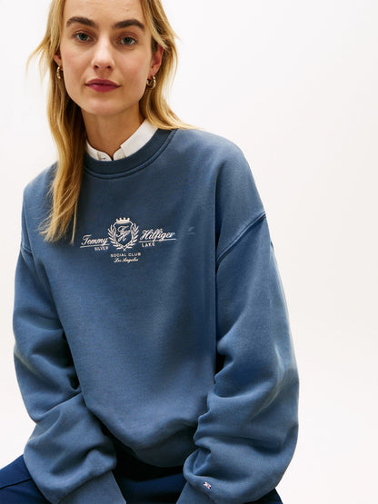 Tommy Hilfiger Embroidered Club Crest Logo Sweatshirt
