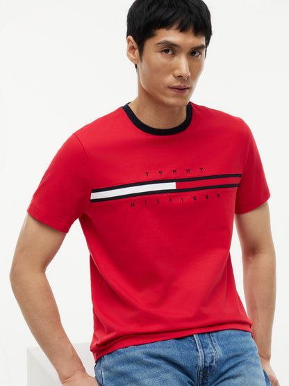 Tommy Hilfiger Embroidered Flag Logo T-Shirt