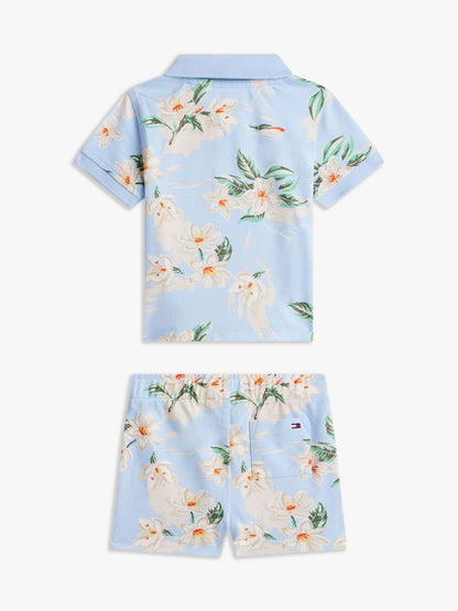 Tommy Hilfiger Babies' Floral Print Polo & Short Set