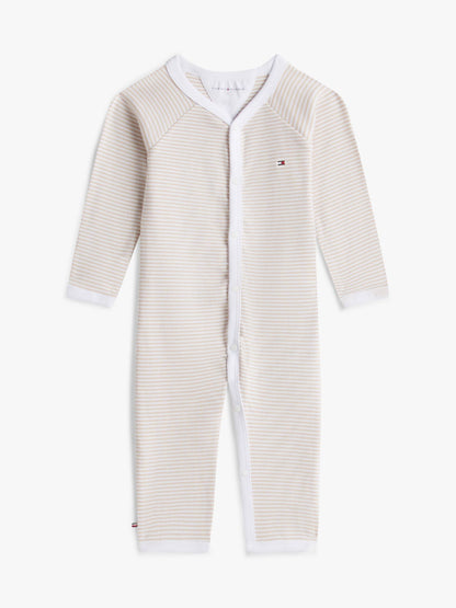 Tommy Hilfiger Babies' Stripe Ribbed Footie Coverall