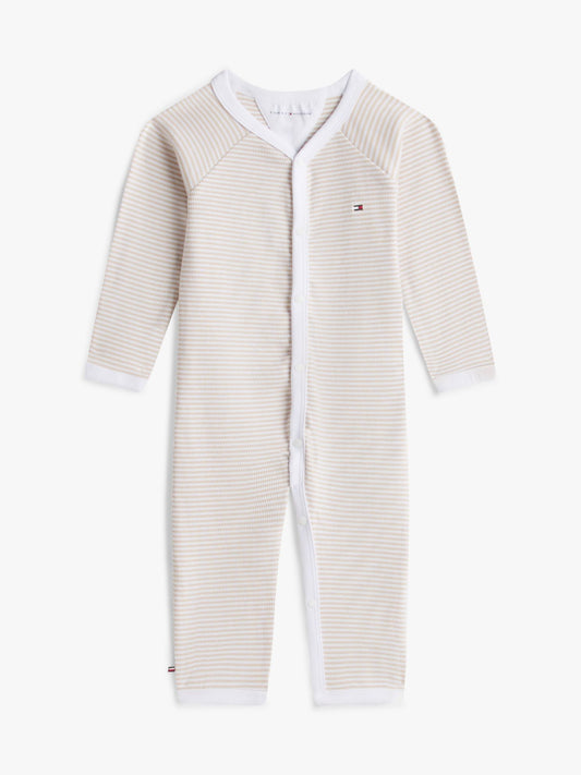 Tommy Hilfiger Babies' Stripe Ribbed Footie Coverall