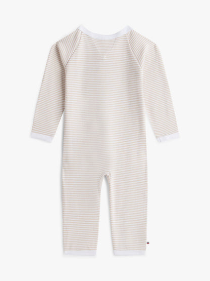 Tommy Hilfiger Babies' Stripe Ribbed Footie Coverall