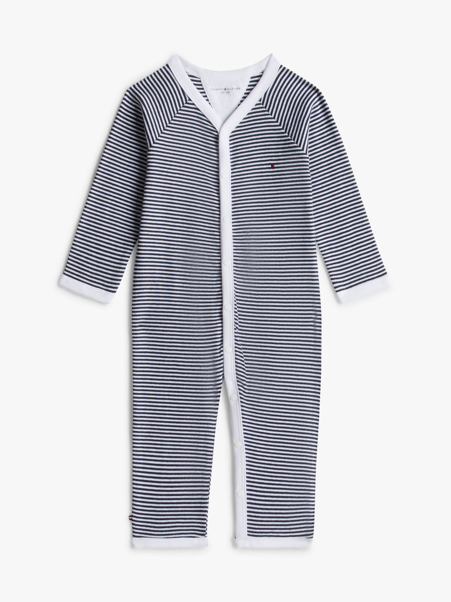 Tommy Hilfiger Babies' Stripe Ribbed Footie Coverall