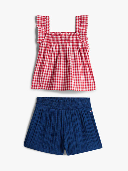 Tommy Hilfiger Babies' Gingham Top & Short Set