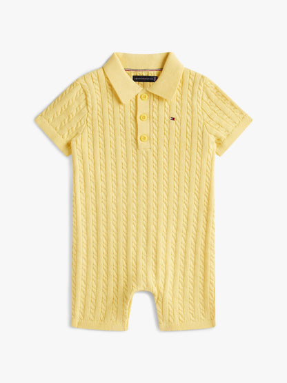 Tommy Hilfiger Babies' Cable Knit Polo Shortall