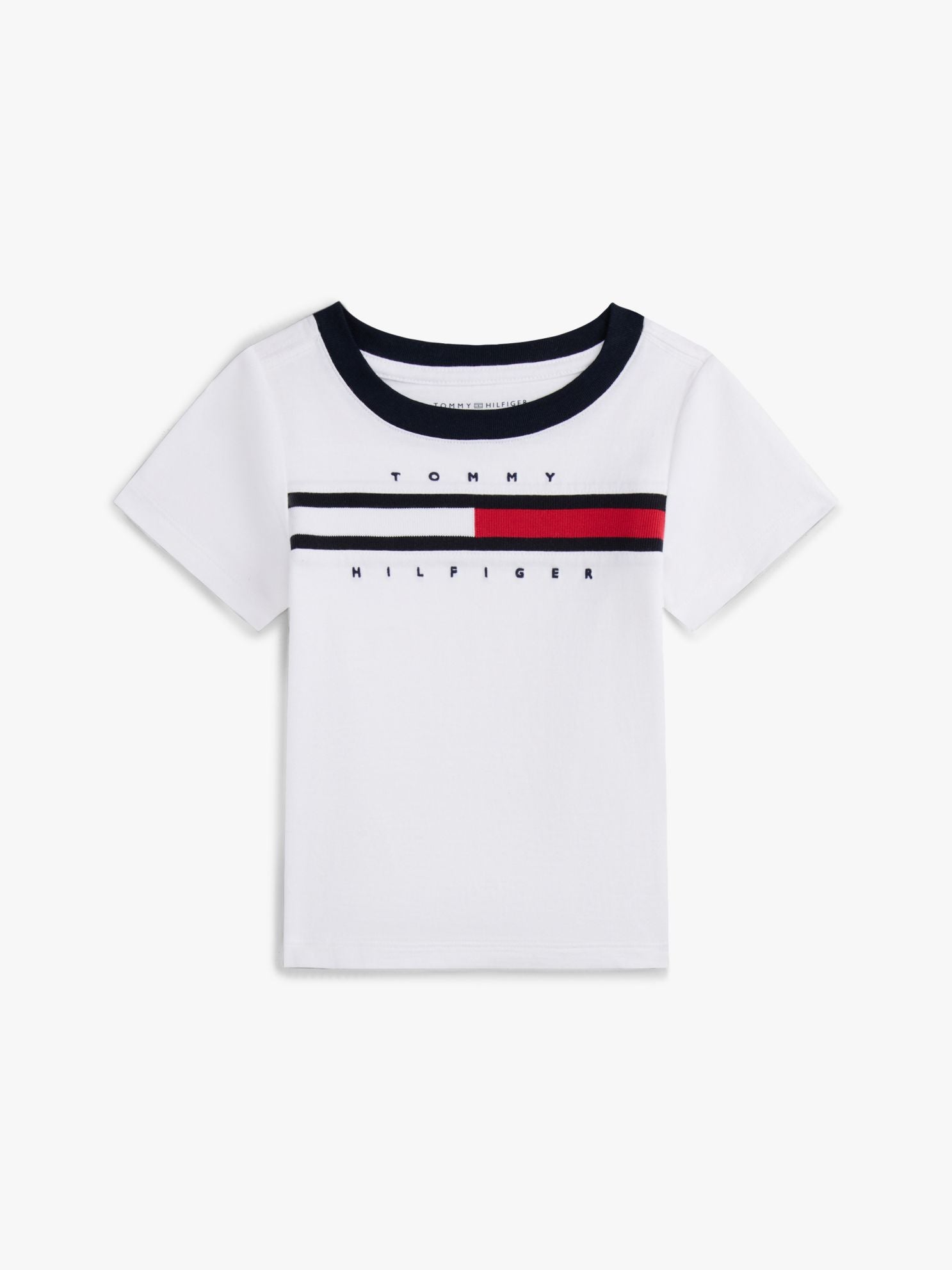Tommy Hilfiger Babies' Flag Stripe Logo Ringer T-Shirt