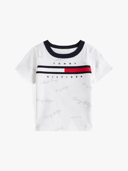 Tommy Hilfiger Babies' Signature Flag Stripe Logo T-Shirt