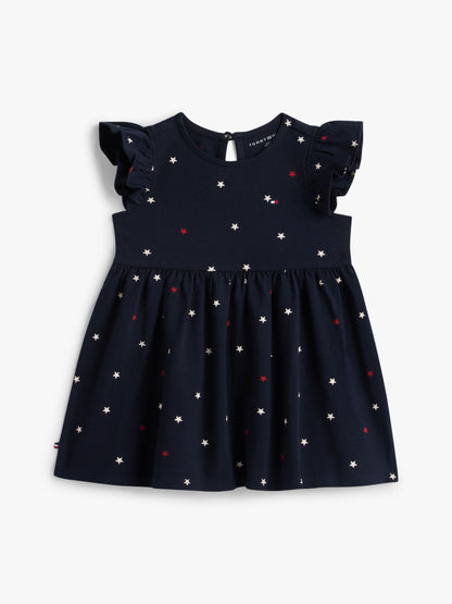 Tommy Hilfiger Babies' Star Print Flutter-Sleeve Dress