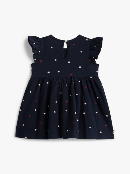 Tommy Hilfiger Babies' Star Print Flutter-Sleeve Dress